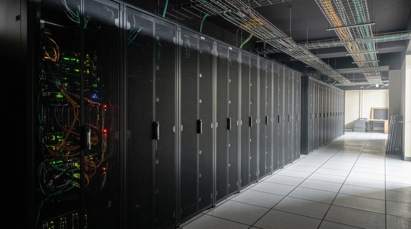 Rows of customer server racks