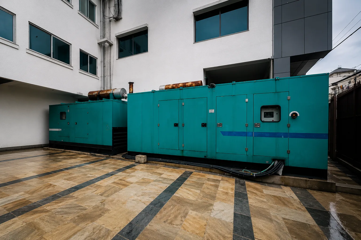 Backup generators at the facility